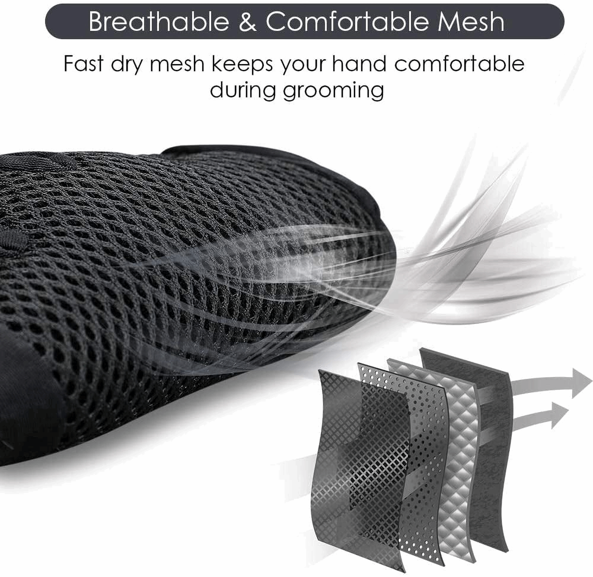 Upgrade Pet Grooming Gloves for Dogs, Cats, Rabbits & Horses with Long and Short Hair, Pets Hair Remover Mittens - 1 Pair